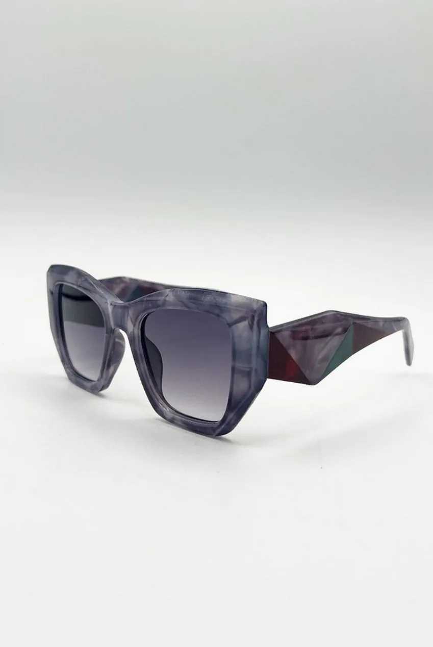 SVNX occhiali da sole cat-eye viola multi