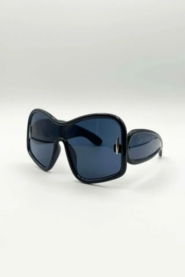 SVNX Mask occhiali da sole oversize neri quadrati UV400