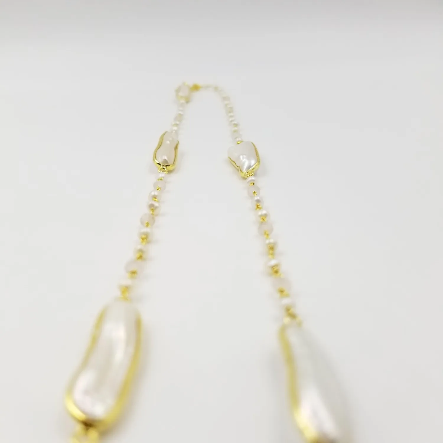 Our Dve Long Pearl Rose Quartz collana quarzo rosa