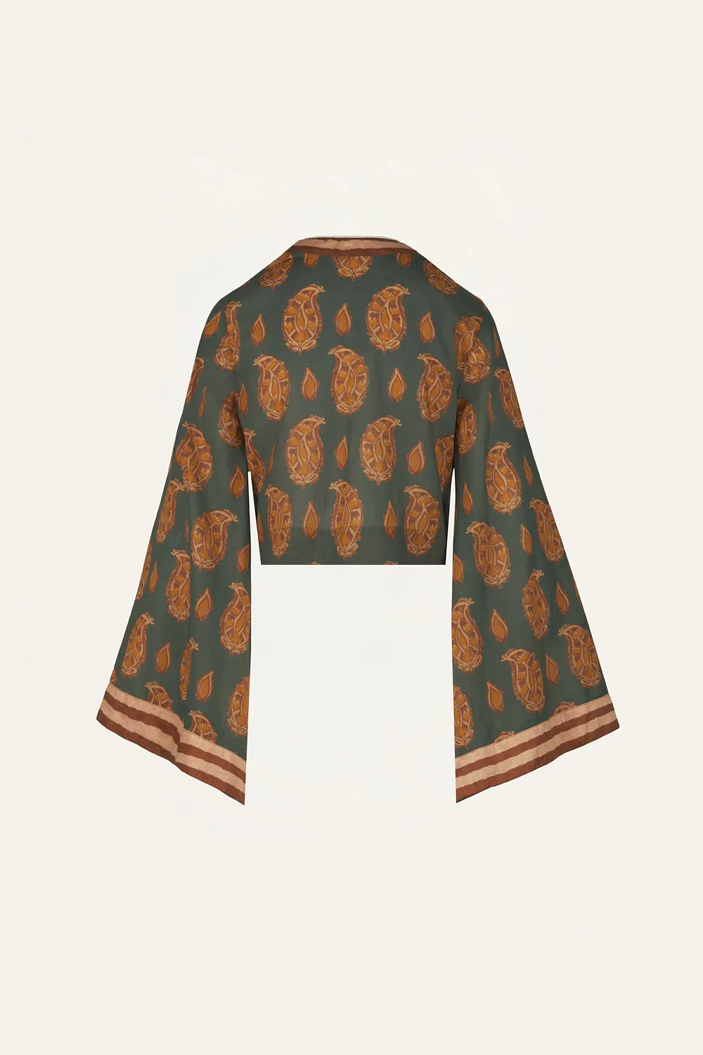 Johanna Ortiz Sun Whisper top cotone verde corto