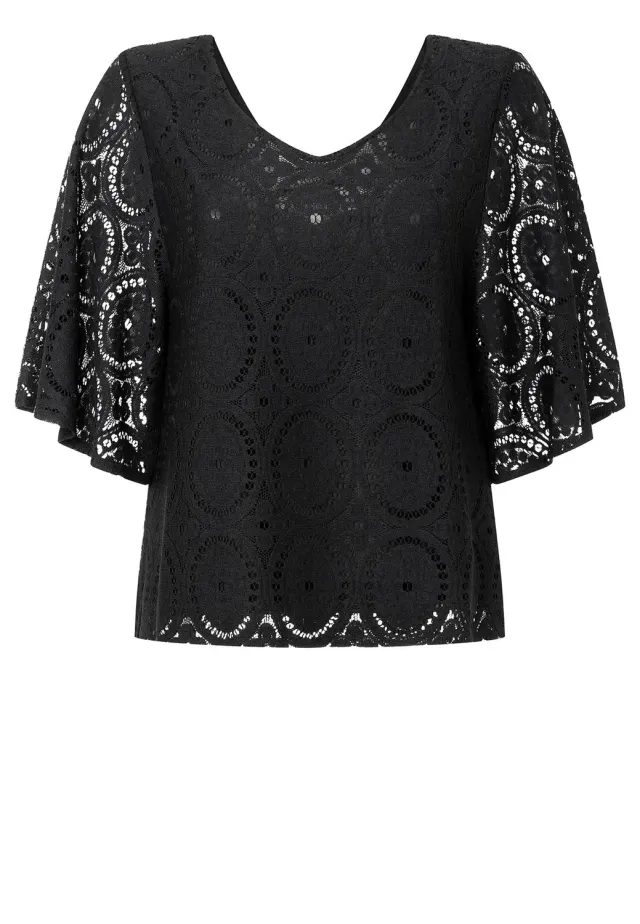 Ana Alcazar Kabola top pizzo floreale scollo V