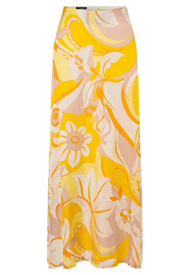 Ana Alcazar Redila gonna lunga satin bianco giallo
