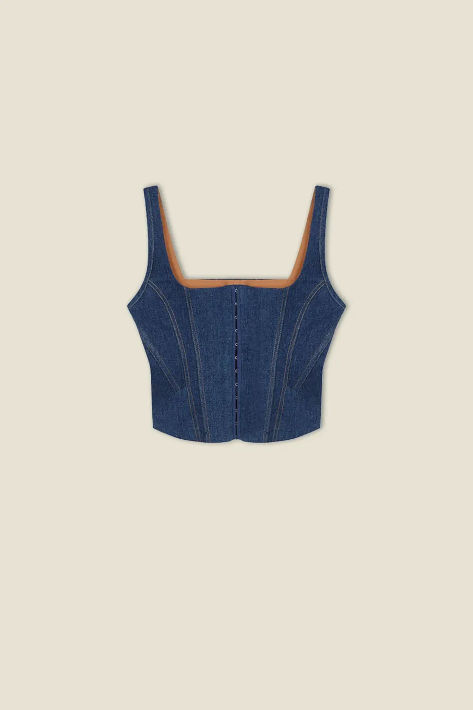 Dahlia Lola corsetto denim scollo quadrato