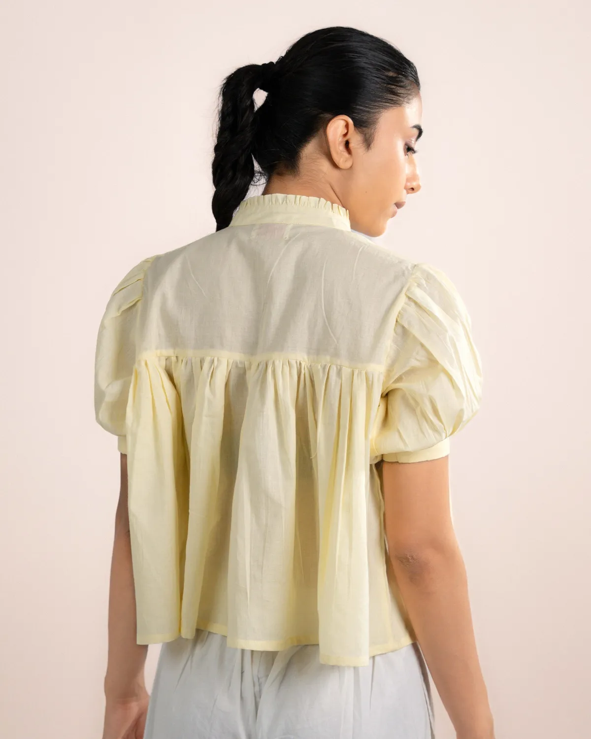Our Dve Rosy Top top cotone giallo limone