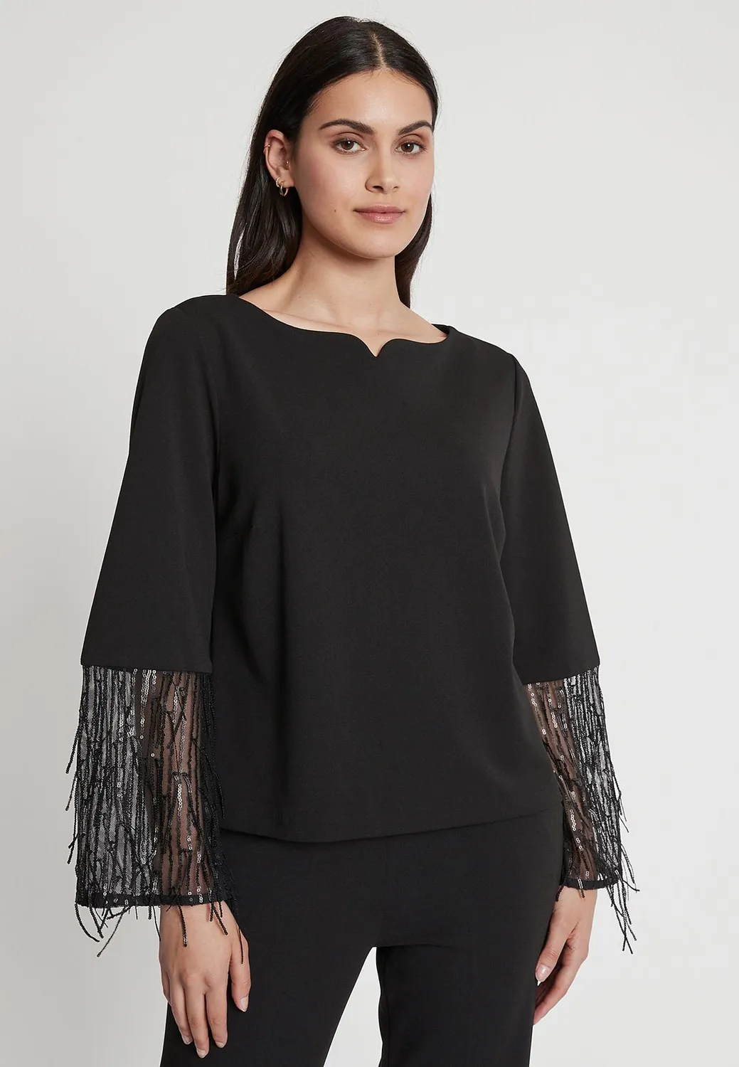 Ana Alcazar Ibara top da sera con paillettes