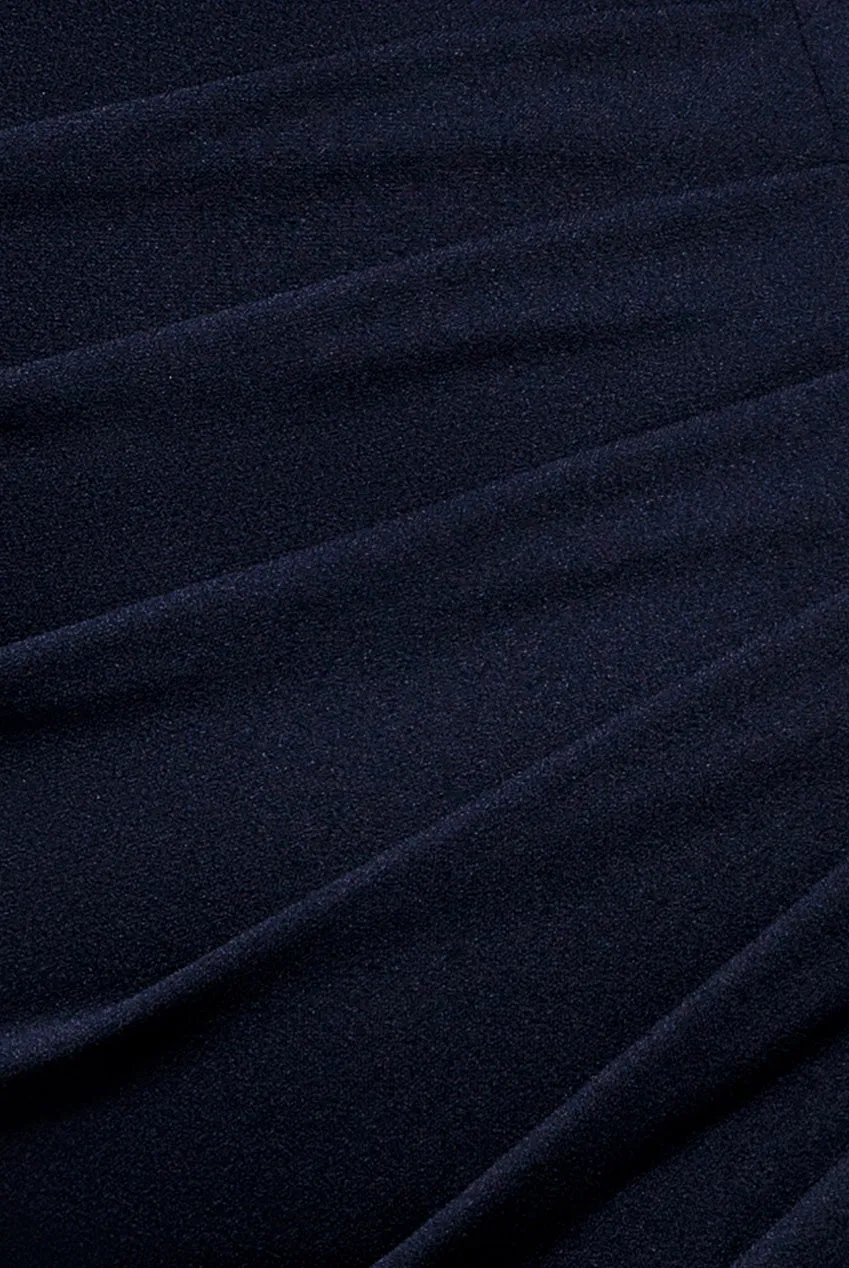 Goddiva Off Shoulder abito midaxi scuba navy