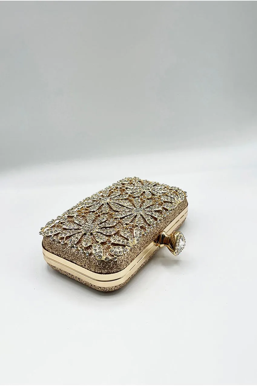 SVNX clutch pochette oro margherite catena