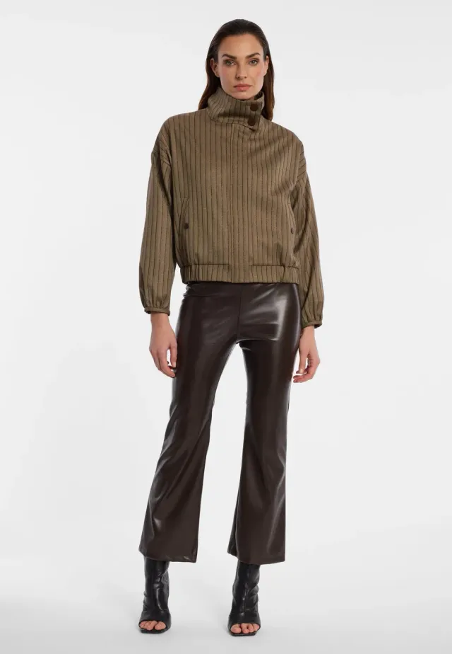 Ana Alcazar Enliva giacca blouson kaki gessato