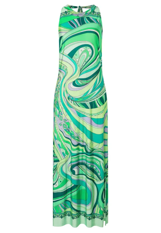Ana Alcazar Pibala abito lungo fantasia scollo halter