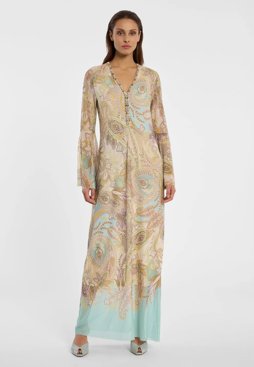 Ana Alcazar Densa caftano lungo paisley