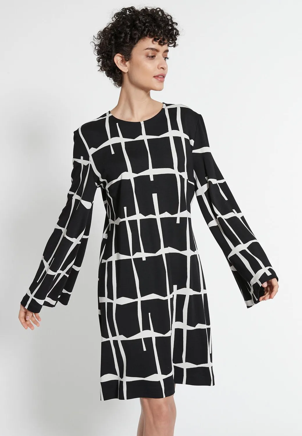 Ana Alcazar Hewali vestito tunica bianco nero