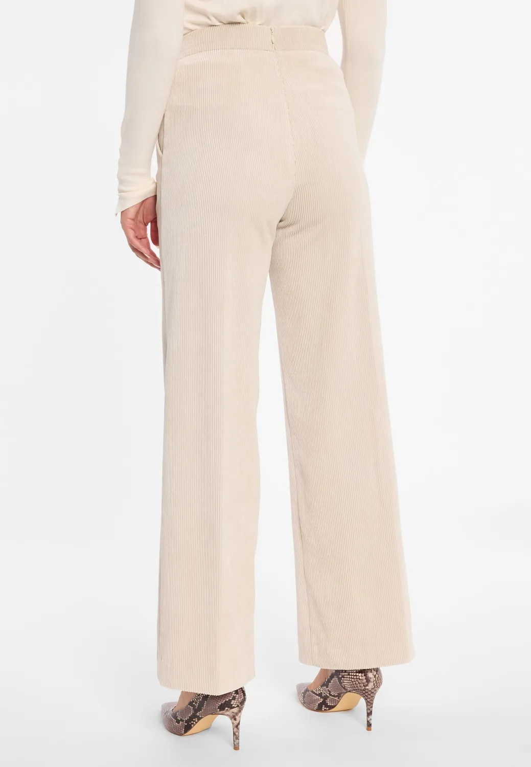 Ana Alcazar Adimy pantaloni velluto panna palazzo