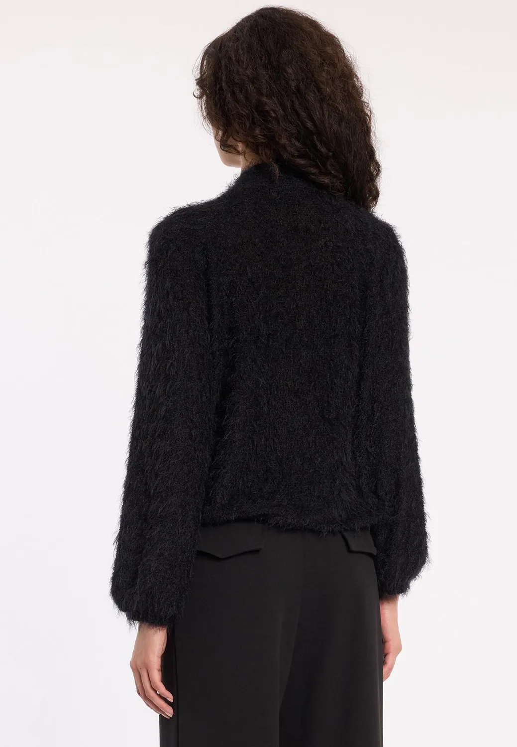 Ana Alcazar Atory top peluche azzurro collo alto