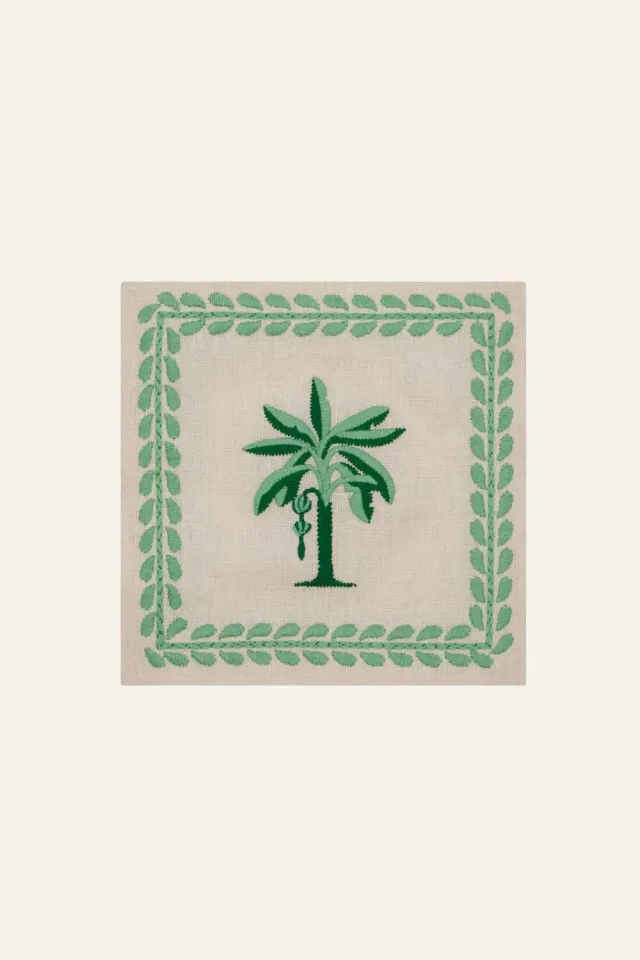 Johanna Ortiz Platanera set 4 tovaglioli lino aqua