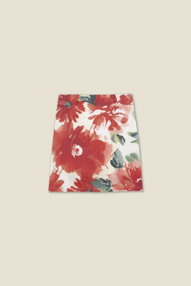 Dahlia Mafi gonna mini fiori rossa in cotone