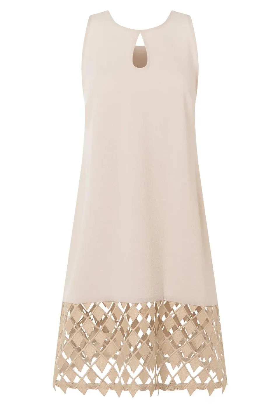 Ana Alcazar Lacy abito svasato pizzo beige