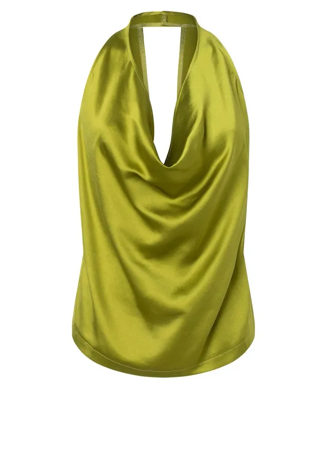 Ana Alcazar Pahymi top scollo cascata verde