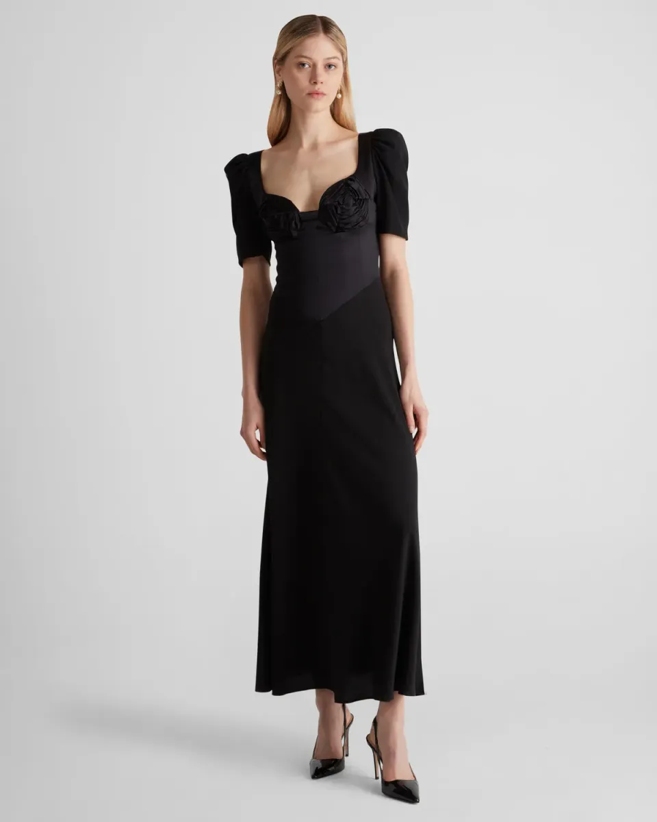 Violante Nessi Baccarat abito nero raso di seta