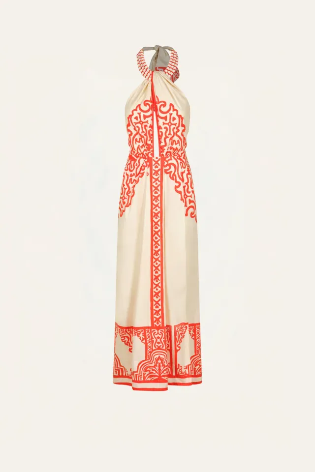 Johanna Ortiz Celeste Sunset Script abito cotone ecru