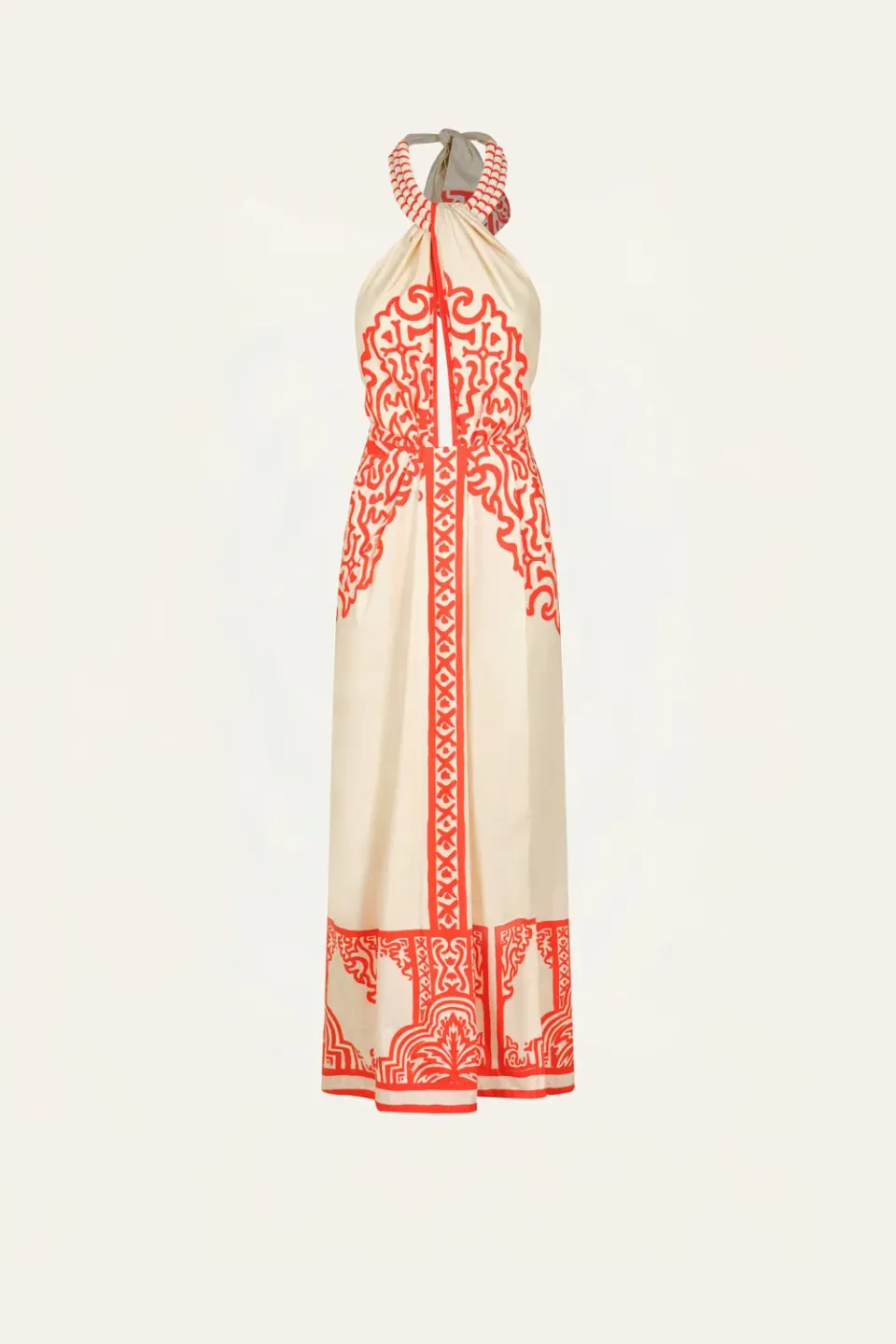 Johanna Ortiz Celeste Sunset Script abito cotone ecru