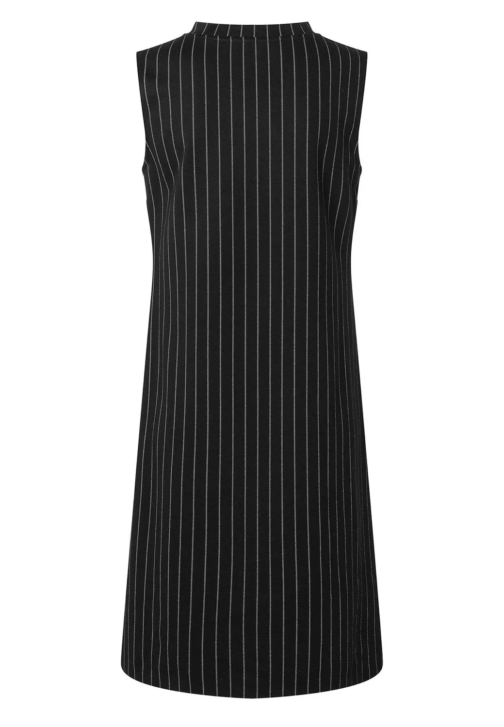 Ana Alcazar Mesta Top Nero Gessato Collo Alto Smanicato