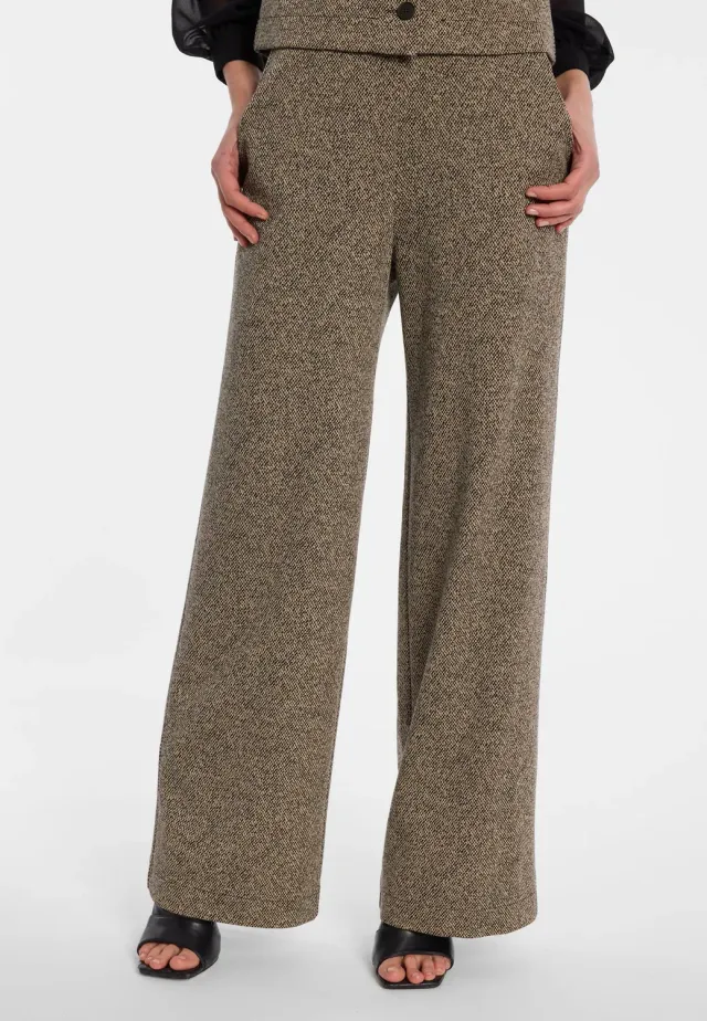 Ana Alcazar Eldora pantaloni tweed gamba larga