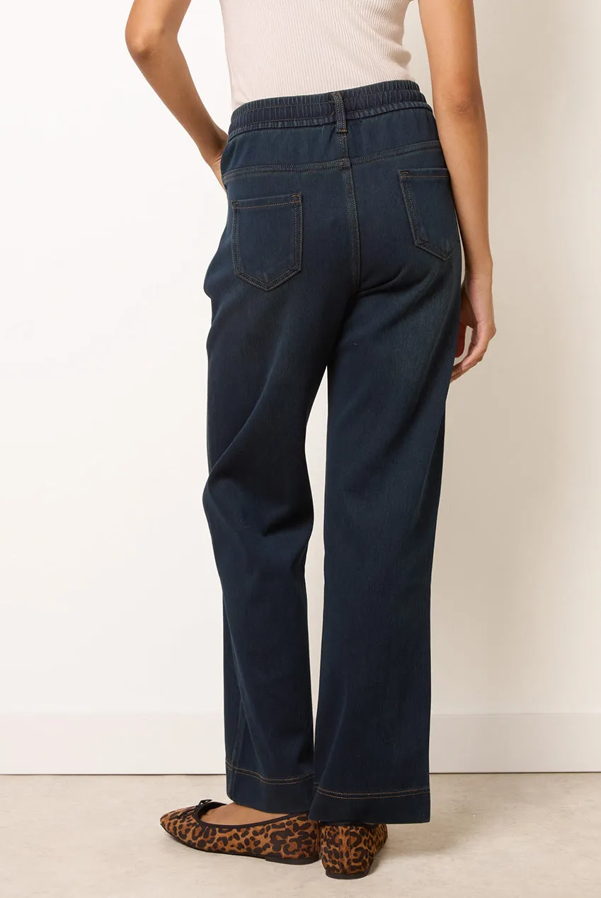 Blue Vanilla Elastic Waist jeans indaco vita elastica flare