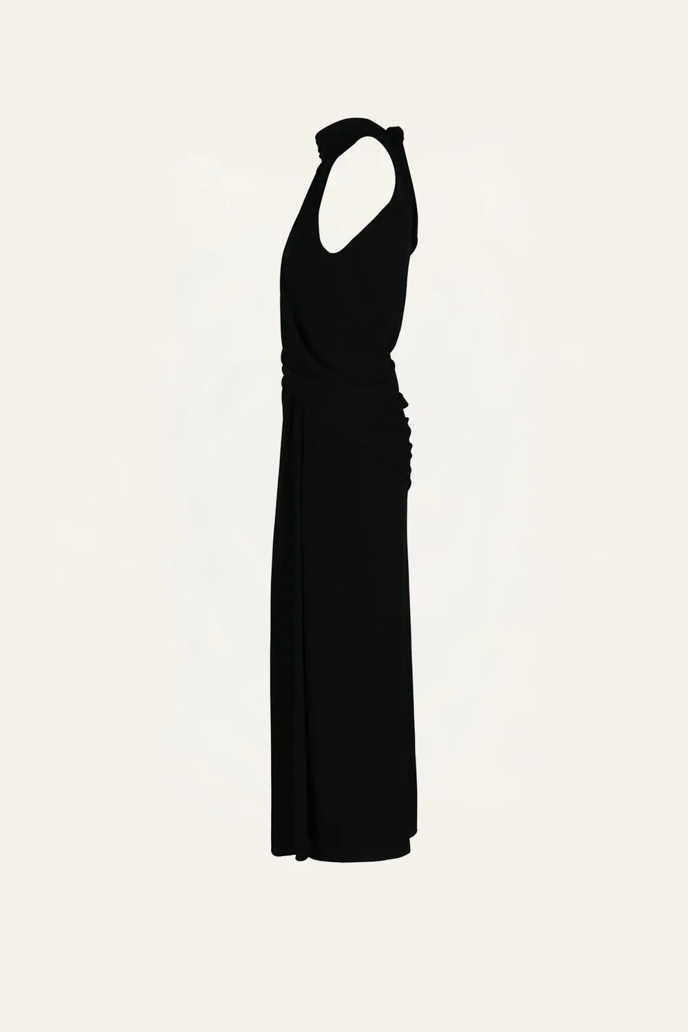 Johanna Ortiz Retro Drape abito maxi nero halter