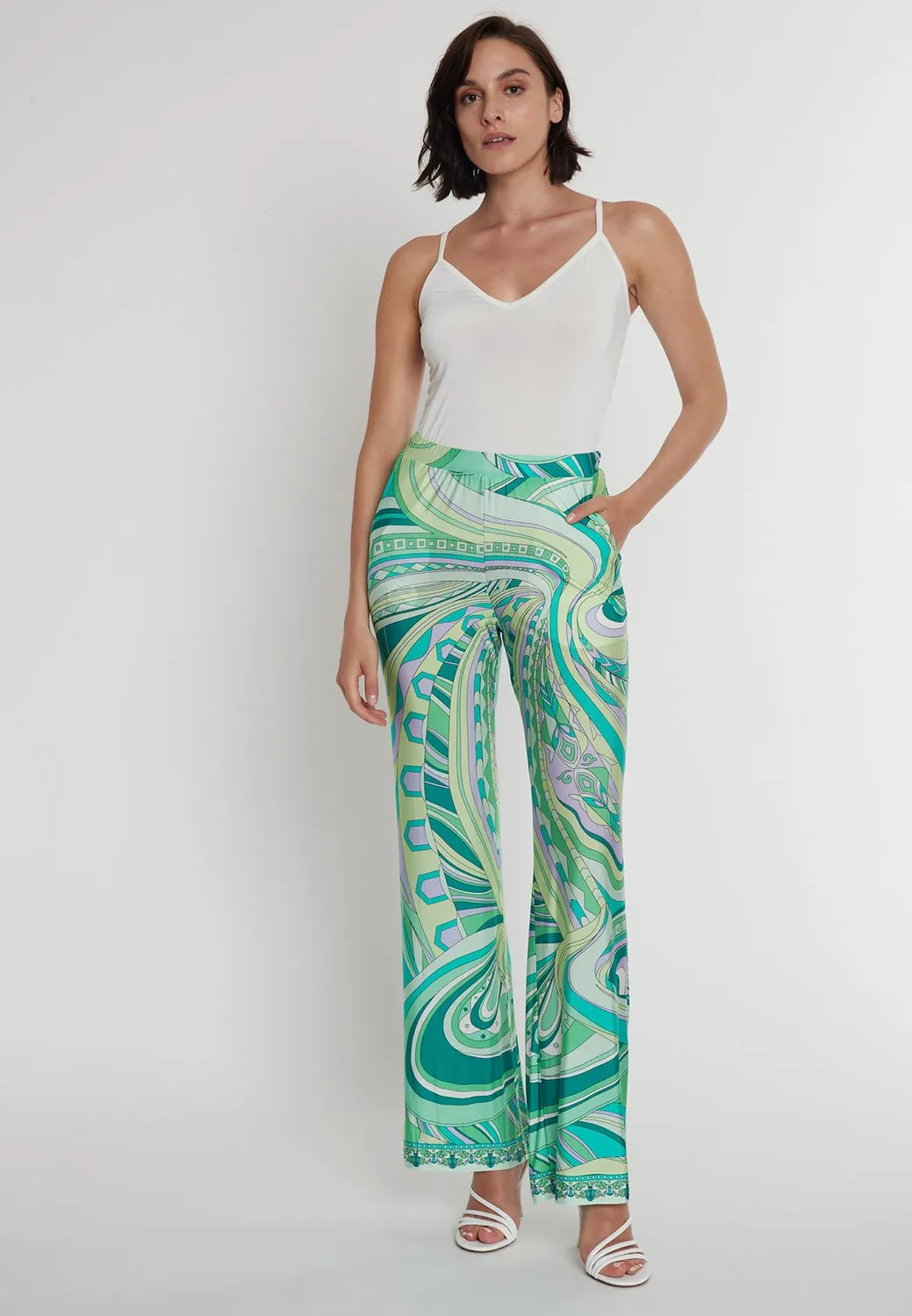 Ana Alcazar Pibara pantaloni jersey fantasia verde