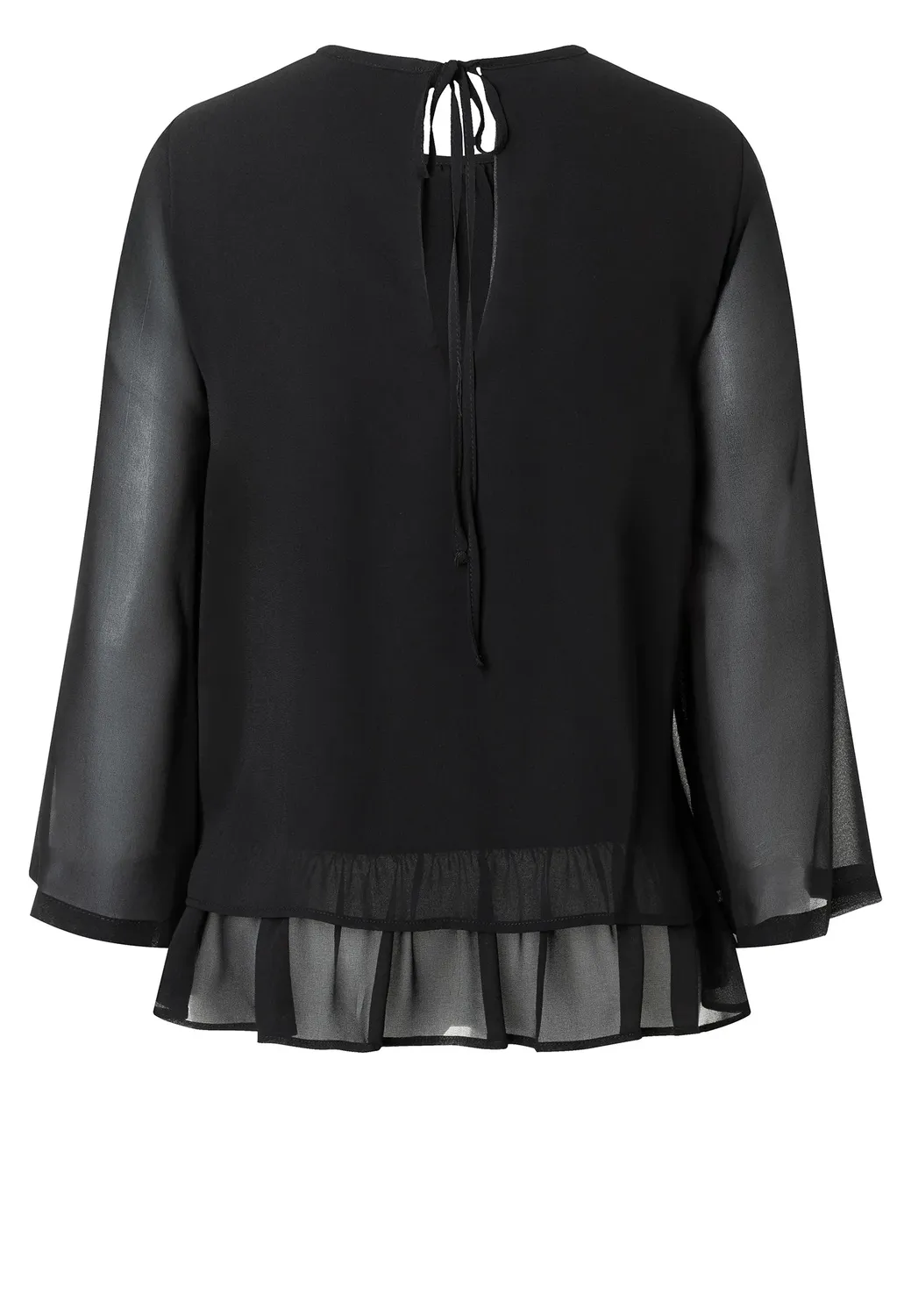 Ana Alcazar Cosma top chiffon nero doppio velo
