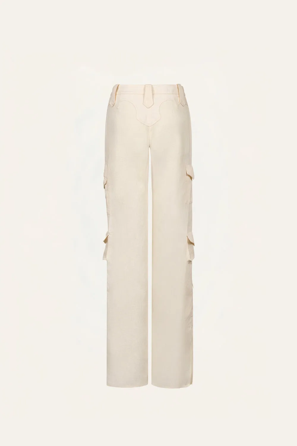 Johanna Ortiz Adaptive Grace pantaloni lino ecru cargo