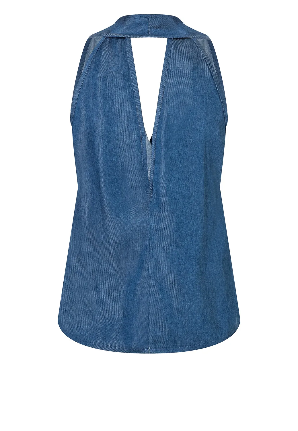 Ana Alcazar Drena top halterneck denim scollo drappeggio