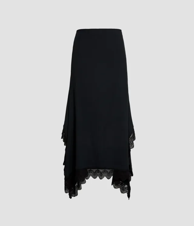 Erdem Cady Pencil Midi gonna nera pizzo