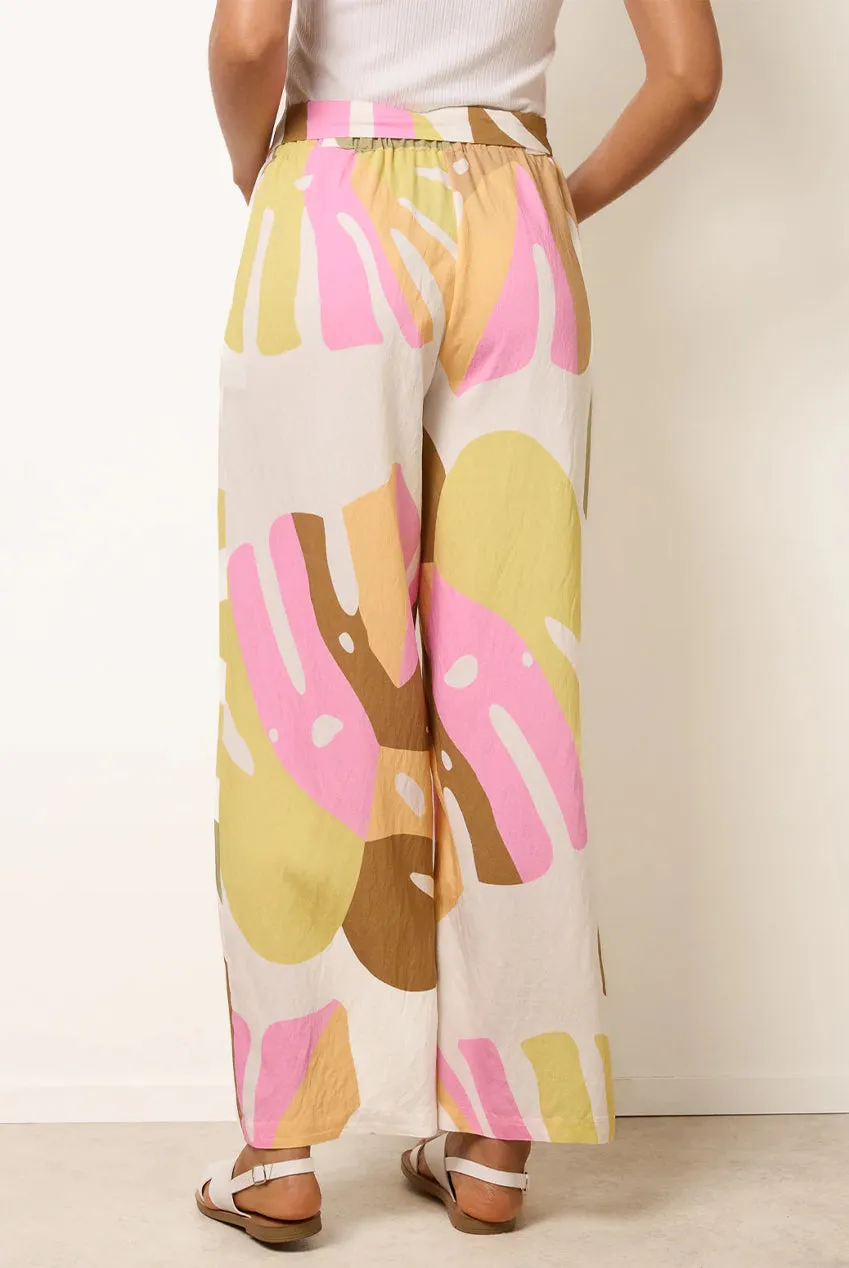 Blue Vanilla Paper Bag Wide Leg pantaloni multicolor viscose