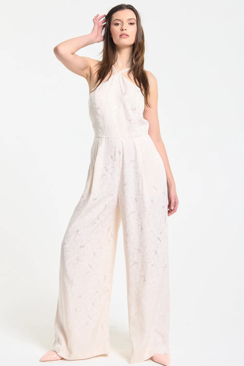 Liquorish tuta champagne jacquard gamba larga crema