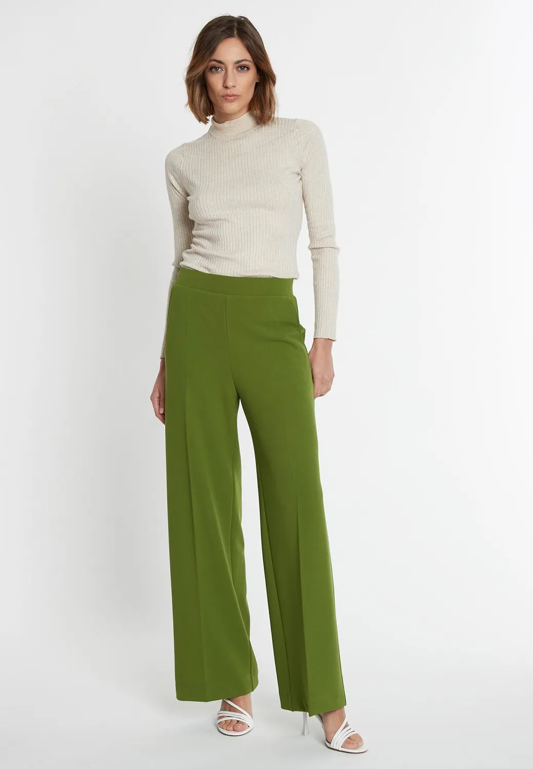 Ana Alcazar Silasa pantaloni larghi verde mela