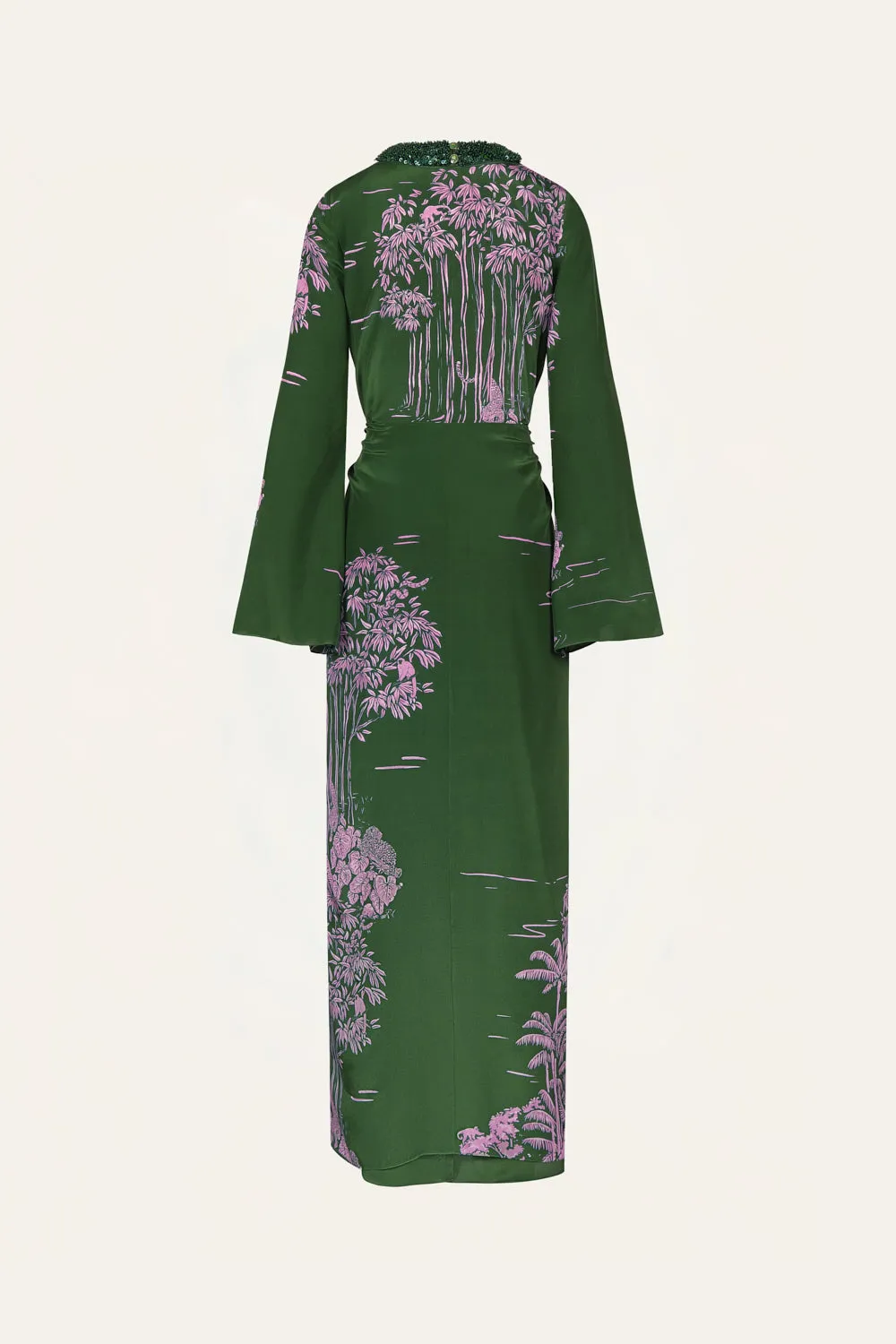 Johanna Ortiz Modern Landscape tunica verde seta
