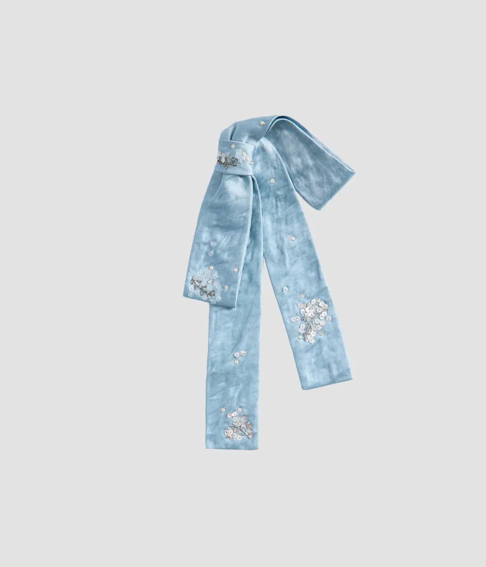 Erdem Embroidered Satin Bow Brooch spilla fiocco