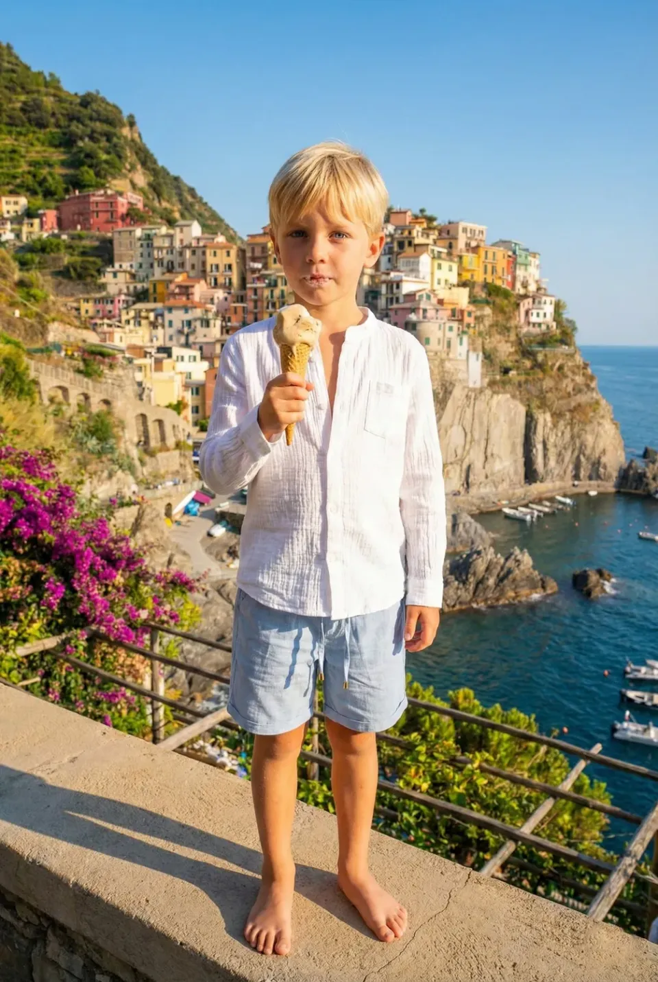 Antica Sartoria Positano FC318 camicia coreana blu cotone lino