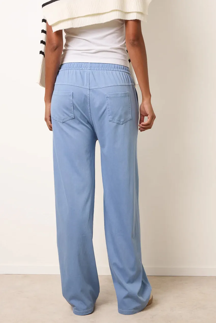 Blue Vanilla Elastic Waist pantaloni blu flare vita elastica