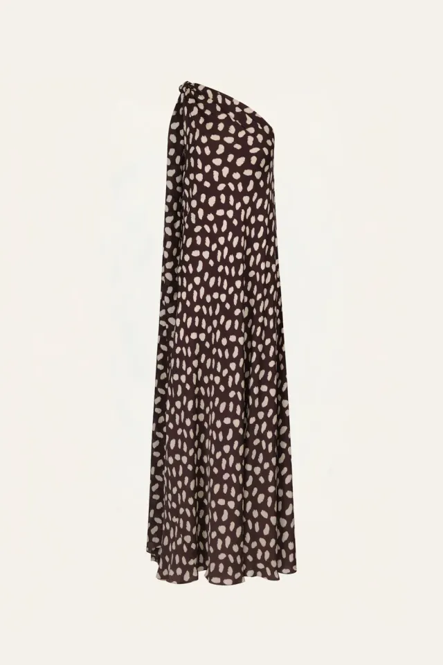 Johanna Ortiz Elegant Freedom abito maxi seta wine/ecru