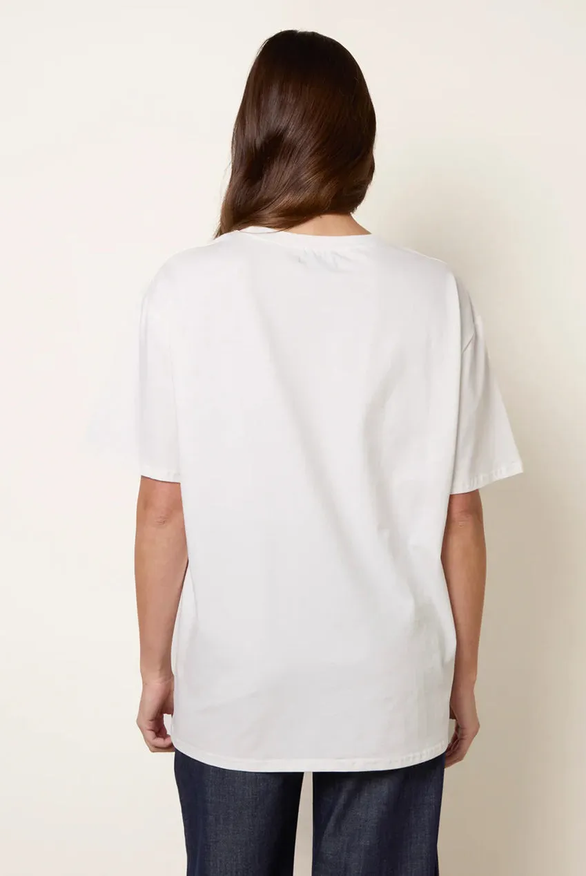 Blue Vanilla Graphic Print t-shirt avorio girocollo oversize