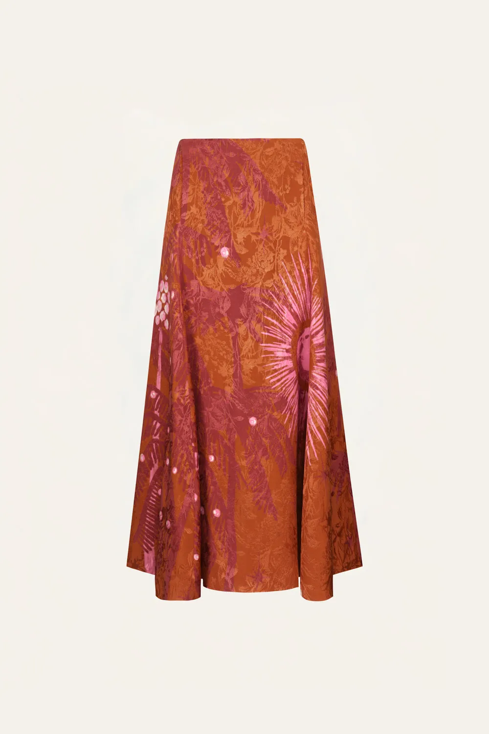 Johanna Ortiz Encanto De Isla gonna jacquard ruggine lunga
