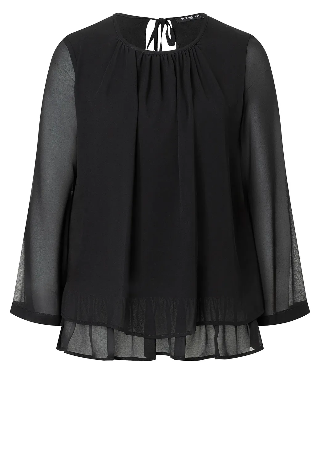 Ana Alcazar Cosma top chiffon nero doppio velo