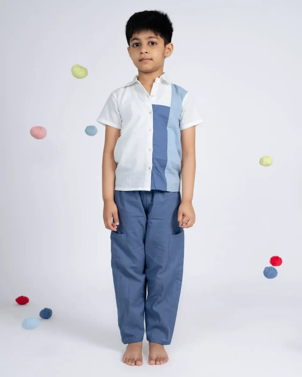 Our Dve Urban Boy pantalone bimbo blu cotone