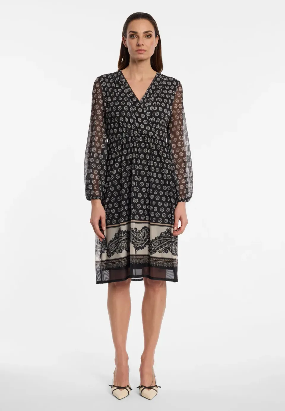 Ana Alcazar Evelo vestito avvolgente nero boho