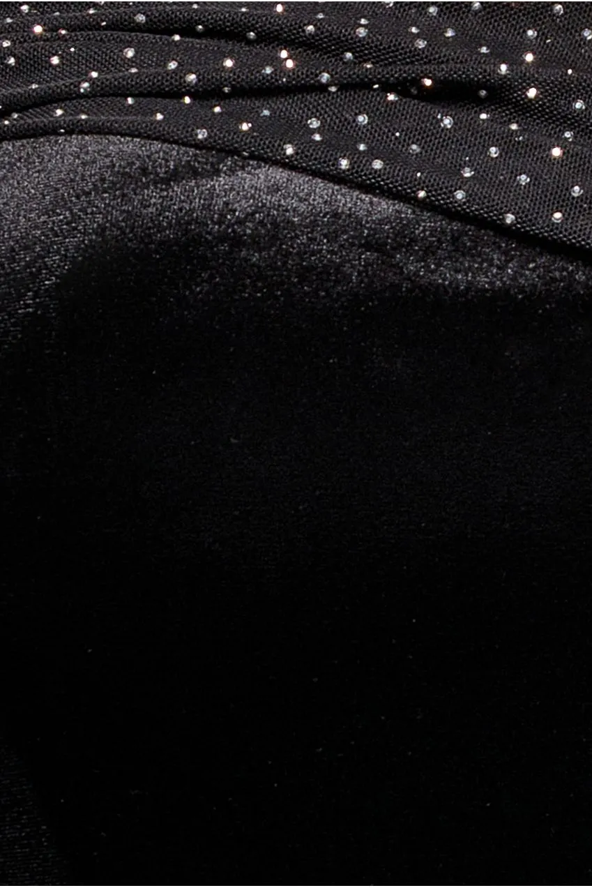 Goddiva Plus DR4484 abito maxi velluto nero diamante