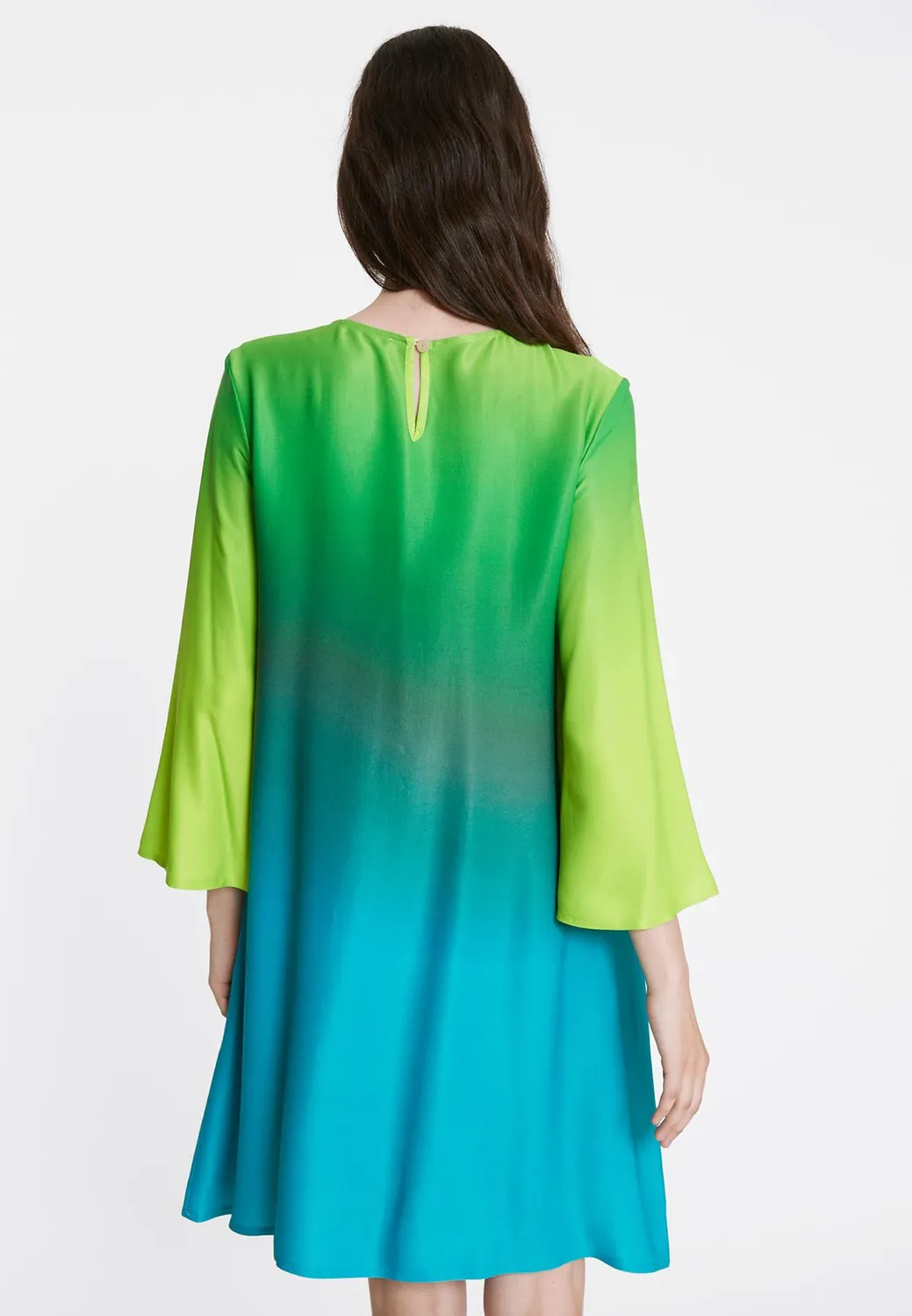 Ana Alcazar Rapyas abito tunica sfumato aqua lime maniche