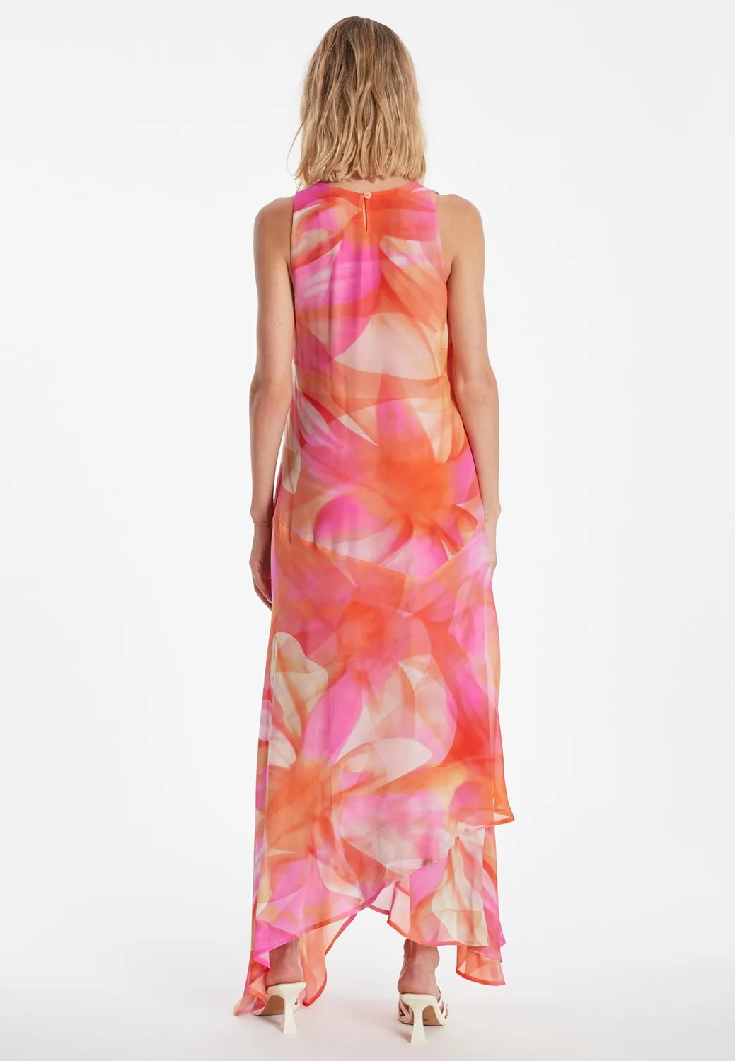 Ana Alcazar Zela abito maxi chiffon floreale
