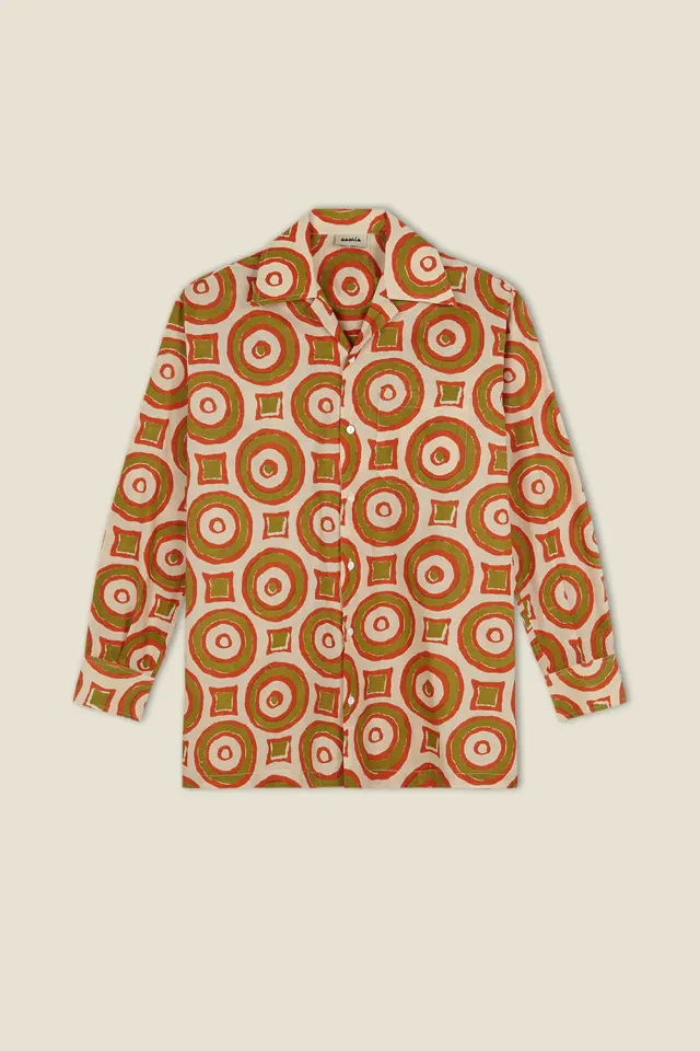 Dahlia Harry camicia unisex arancione cotone
